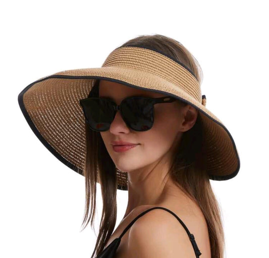 Wide Brim Straw Visor