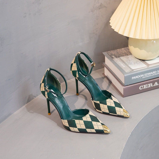 Checkered Pointy Heels