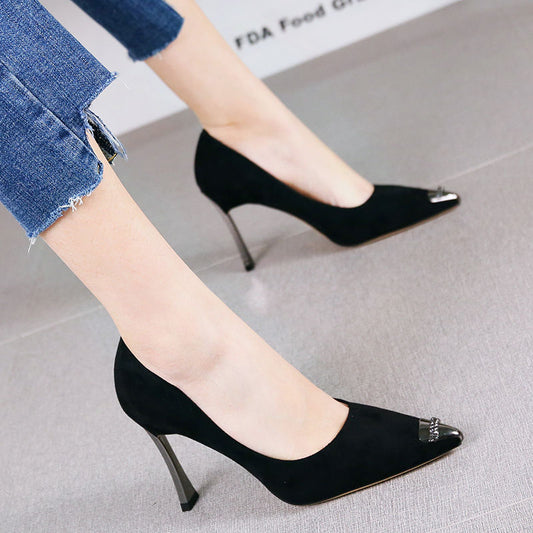 Korean Pointed Rhinestone Heel