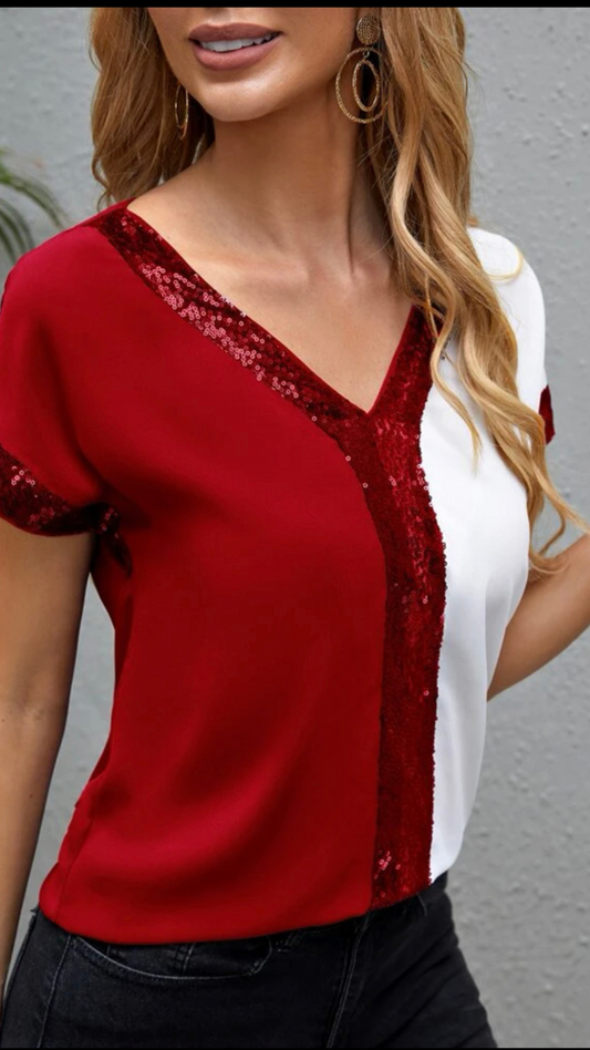 Sequin Trim Top