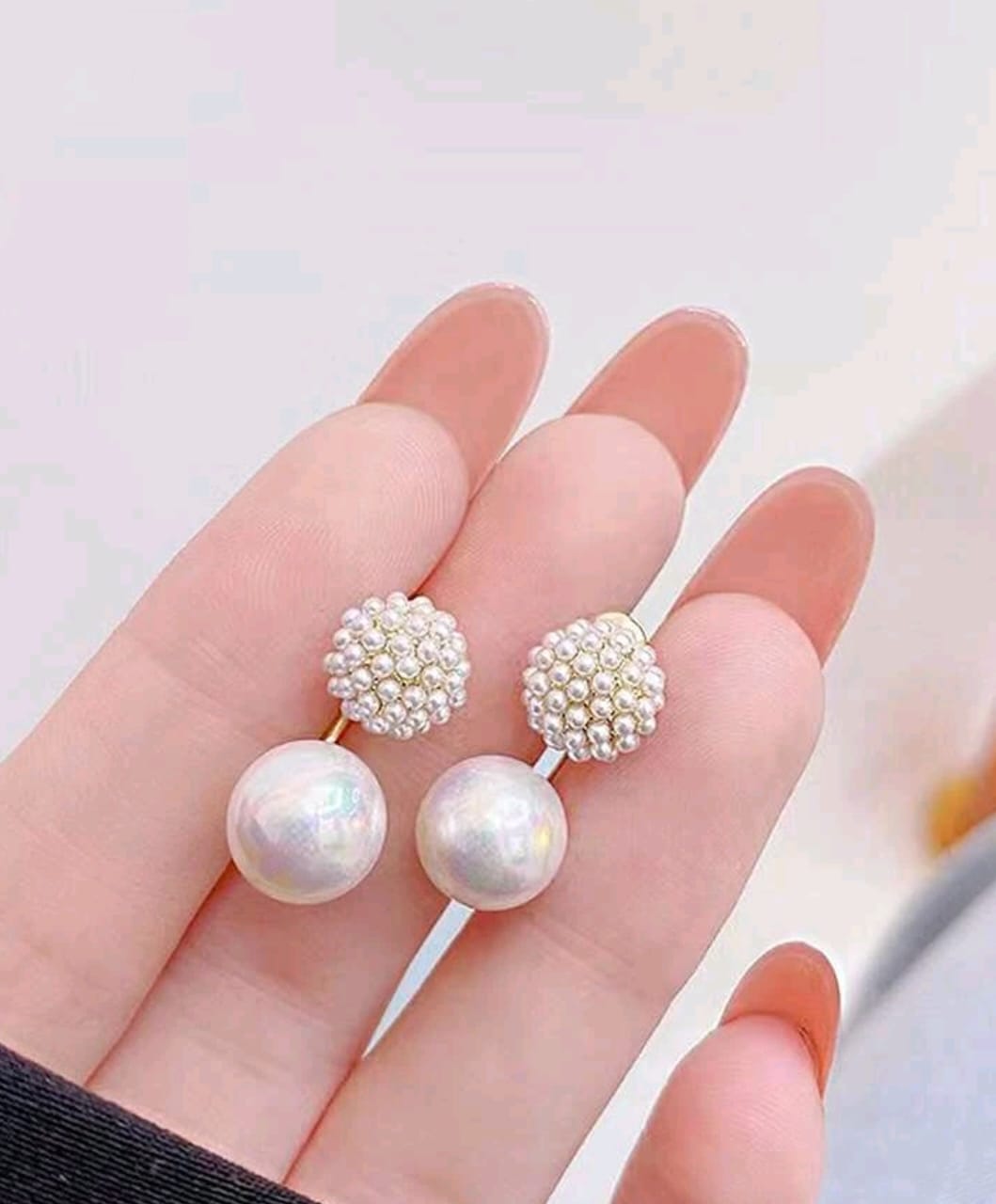 Rhinestone & Faux Pearl Earring Jacket